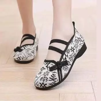 Женские милые круглые носки высокого качества, легкие цветочные мокасины, женские повседневные удобные танцевальные туфли на плоской подошве 35