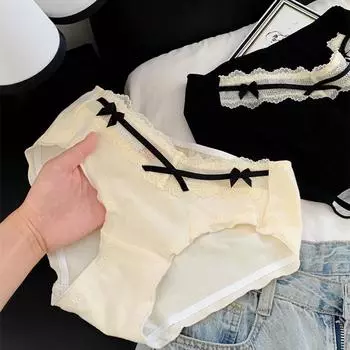 Женские милые кружевные трусики Pure Desire Сексуальные трусики Женское нижнее белье из чистого хлопка с антибактериальным эффектом Женские трусики M