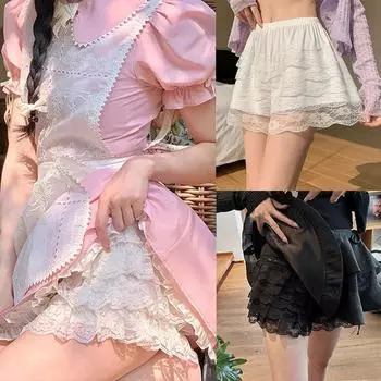 Женские милые милые брюки для девочек с цветочным кружевом, защитные брюки, шорты, свободные защитные шорты в стиле Лолиты L белый