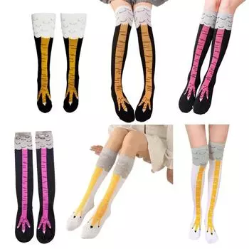 Женские милые носки с принтом мультяшных лапок, длиной до колена/выше колена, забавные, милые, повседневные носки на Рождество и Хэллоуин, 1 пара M