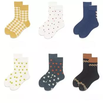 Женские милые новинки, носки-трубы, осенние и зимние полосатые хлопковые носки в студенческом стиле для девочек жёлтый