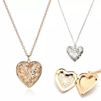 Женские милые ожерелья с подвеской в виде цветка в форме сердца золотой