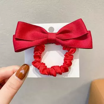 Женские милые резинки-бантики эластичные резинки для волос корейские головные уборы для девочек однотонные повязки на голову модные аксессуары для волос