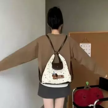 Женские милые рюкзаки Kawaii, роскошный дизайн, мультяшная собака, сумки через плечо в горошек, модные, шикарные, милые, эстетичные сумки через плечо Y2k