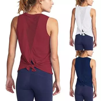 Женские милые сетчатые рубашки для йоги, спортивная одежда, сексуальные спортивные майки с открытой спиной L белый