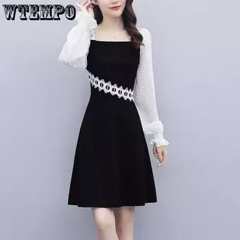 Женские милые шифоновые платья с длинными рукавами, бросающие вызов возрасту платья Fairy Mori System A Line с высокой талией L