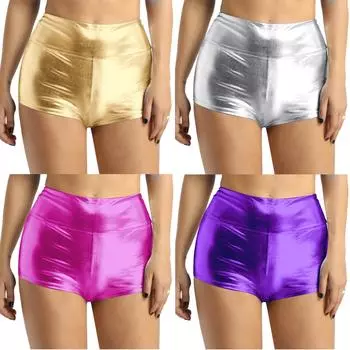 Женские мини-эластичные блестящие шорты для выступлений в ночном клубе, супер шорты, брюки L золотой