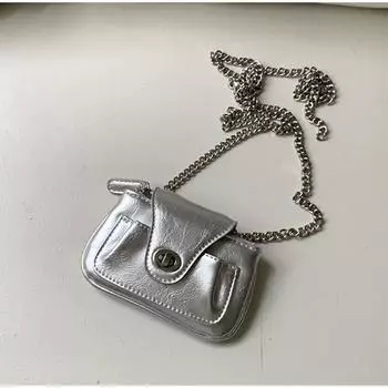 Женские мини-сумки через плечо, сумка для мобильного телефона, женские сумки через плечо, маленькая серебристая сумка с металлической цепочкой и открытой молнией, новые