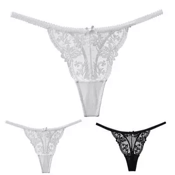 Женские мини-трусики-стринги с прозрачной Т-образной спинкой L