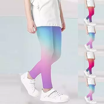 Женские многоцветные градиентные принты, эластичные леггинсы для йоги, фитнес-бег, тренажерный зал, спортивные активные брюки XS розовый