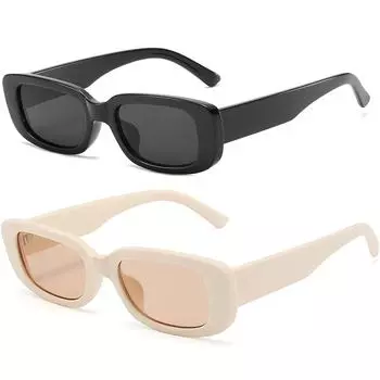 Женские многоцветные красочные ретро-трендовые светоотражающие очки в большой оправе, 2 шт.