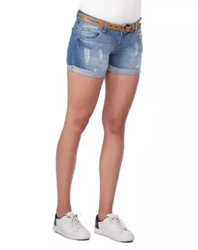 Женские многослойные джинсовые шорты с поясом