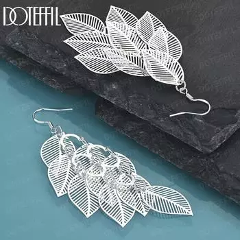 Женские многослойные полые серьги-кисточки из стерлингового серебра 925 пробы, длинные висячие серьги для пирсинга, модные свадебные украшения 2.00*6.10cm