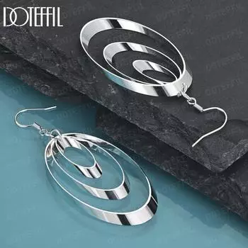 Женские многослойные полые серьги-кисточки из стерлингового серебра 925 пробы, длинные висячие серьги для пирсинга, модные свадебные украшения 2.50*4.50cm