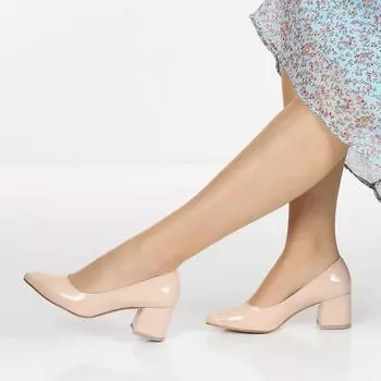 Женские модельные туфли из лакированной кожи, большой размер 34–43, красочные туфли на низком каблуке, женские туфли на массивном каблуке с закрытым носком, Ma-024