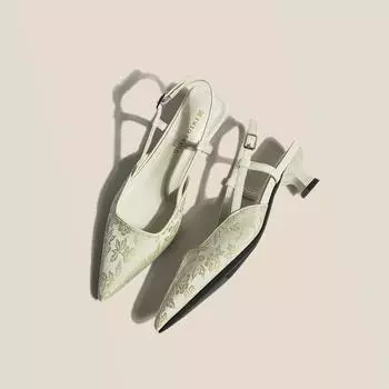 Женские модельные туфли на каблуке с острым носком и закрытым носком, летние удобные свадебные нарядные сандалии, женские туфли-лодочки на низком массивном каблуке 35 чёрный