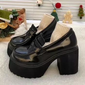 Женские модели Four Seasons, большие размеры, высокие каблуки, толстая подошва, увеличивающая рост, туфли Lefou, глянцевые матовые, сто женских туфель 40