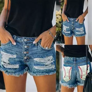 Женские модные эластичные джинсовые шорты с высокой талией и керлингом, женские шорты L разноцветный