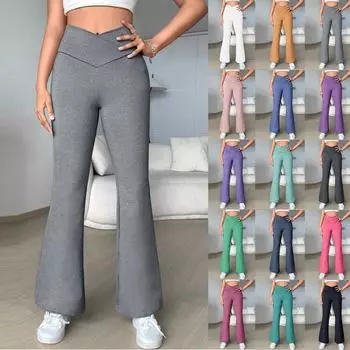 Женские модные эластичные пояса с динамиком, однотонные повседневные лоскутные брюки L чёрный