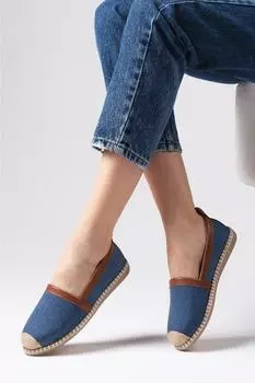 Женские модные эспадрильи синего цвета из джинсовой ткани Bianca