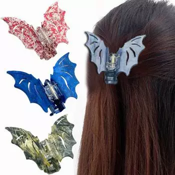 Женские модные аксессуары для девочек, симпатичная заколка для волос в виде летучей мыши, 1 шт., новые забавные булавки на Хэллоуин