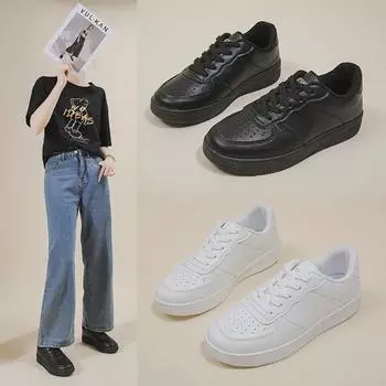 Женские модные белые кроссовки с плоской подошвой, удобные, повседневные, на осень 35 белый