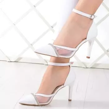 Женские модные белые сетчатые туфли на шпильке Stony, вечерние модельные туфли