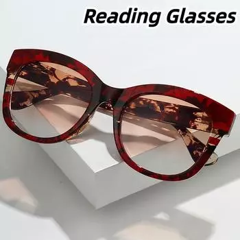 Женские модные большие очки для ближнего и дальнего зрения, солнцезащитные очки для пресбиопии, блокирующие синий свет, мужские бифокальные очки для чтения с большой оправой 1.0