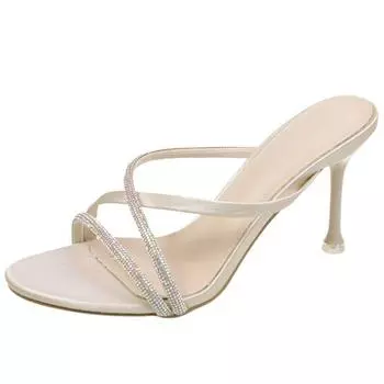 Женские модные босоножки на высоком каблуке для девочек, легкие летние босоножки на плоской подошве с высоким каблуком, креативные, со стразами, любовь девочек 35