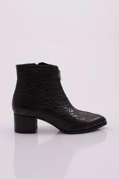 Женские модные ботильоны на каблуке с острым носком и молнией спереди 22K
