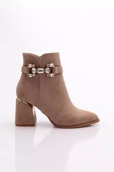 Женские модные ботинки на каблуке