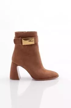Женские модные ботинки на каблуке с аксессуарами