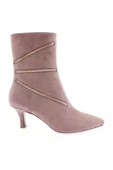 Женские модные ботинки на каблуке с аксессуарами на молнии