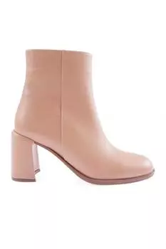 Женские модные ботинки на каблуке с круглым носком