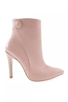 Женские модные ботинки на тонком каблуке с острым носком и пуговицами