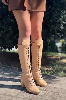 Женские модные ботинки телесного цвета – телесные -37