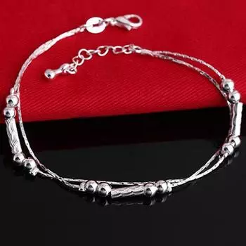 Женские модные браслеты из сплава с бусинами-цепочкой