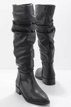 Женские модные черные ботинки 09