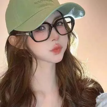 Женские модные черные очки в квадратной оправе в стиле ретро, простые очки с защитой от синего света