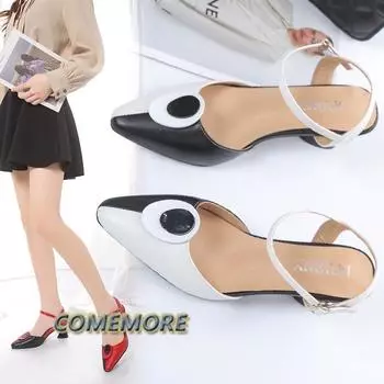 Женские модные черные сандалии высокого качества, женские повседневные бежевые элегантные туфли на среднем каблуке для офиса, удобные тапочки 35