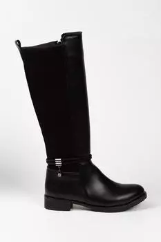 Женские модные черные удобные ботинки из искусственной кожи с эластичной тканью для дайвинга на спине и стильной отделкой из ромбовидных камней