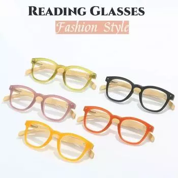 Женские модные деревянные очки для чтения, винтажная круглая оправа, прозрачные компьютерные очки, унисекс, HD-объектив, дальнозоркость, диоптрийные очки +1.0