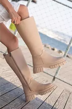 Женские модные длинные сапоги на молнии