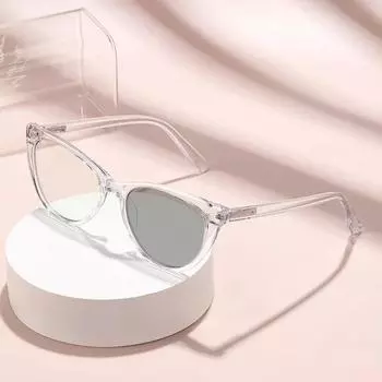 Женские модные фотохромные очки для близорукости, модная оправа «кошачий глаз», очки для защиты от синего света, стильные женские очки для зрения минус 0 прозрачный
