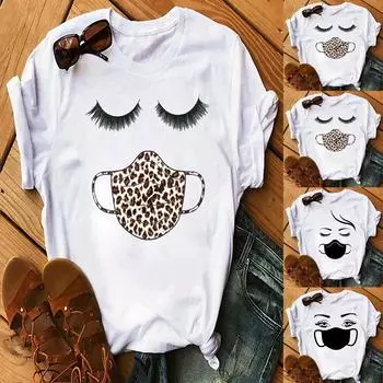 Женские модные футболки больших размеров с принтом, футболки с короткими рукавами и графикой