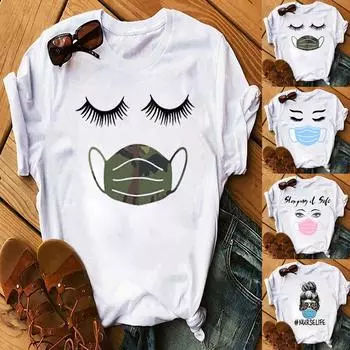 Женские модные футболки больших размеров с принтом, футболки с короткими рукавами и графикой