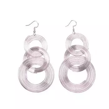 Женские модные геометрические переплетающиеся металлические кольца, длинные цепочки, серьги-кольца