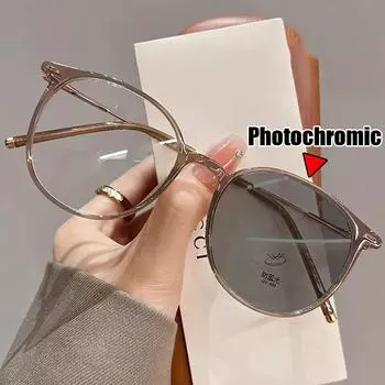 Женские модные готовые фотохромные очки для близорукости, блокирующие синий свет, мужские очки унисекс в ретро-стиле с минусовыми диоптриями, диоптрийные очки 0 чёрный