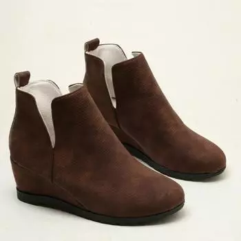 Женские модные хлопковые сапоги на покатом каблуке, зимние новые, с круглыми рукавами, противоскользящие, износостойкие, короткие сапоги 35 светло-серый