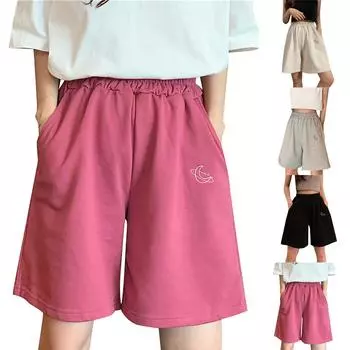 Женские модные и универсальные летние повседневные спортивные однотонные шорты M серый